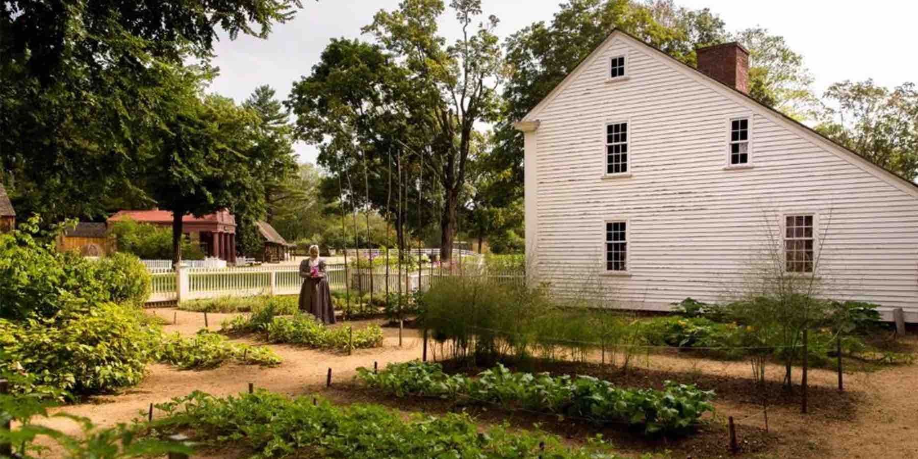 Exterior of a building in Old Sturbridge Village.